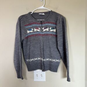 1970s ALBEROY Novelty Kitsch Bow, RIBBON, Hearts, and Angora‎ DOGs Women's Large